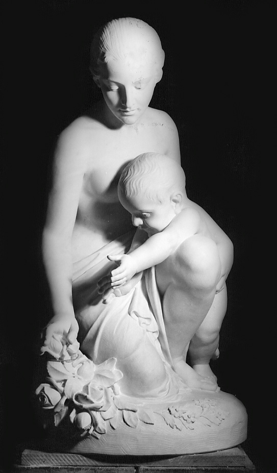 Sculpture, woman with child.