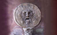 Original Roman Sculpture, called "Mouth of truth"