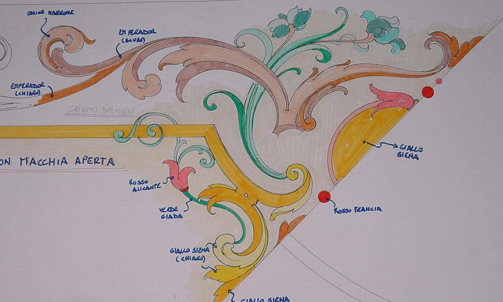 design of the project. Selection of the italian marbles
