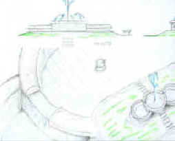 disegno a mano fontana in bianco carrara
