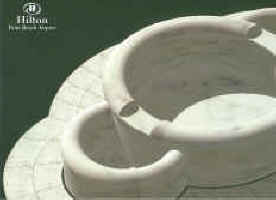 rendering fontana rivestita in bianco carrara